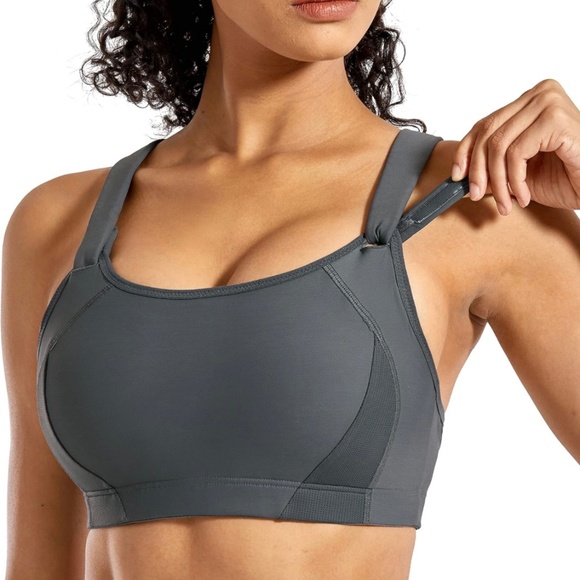 Women's Sports Bra Front Adjustable High Impact Support Lightly Padded Wireless - Picture 2 of 10